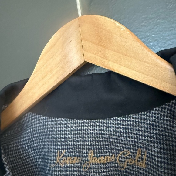 Kenzo Jeans Gold M EUC checkered with Blue Collar and Tan Elbow Patches - Picture 4 of 14